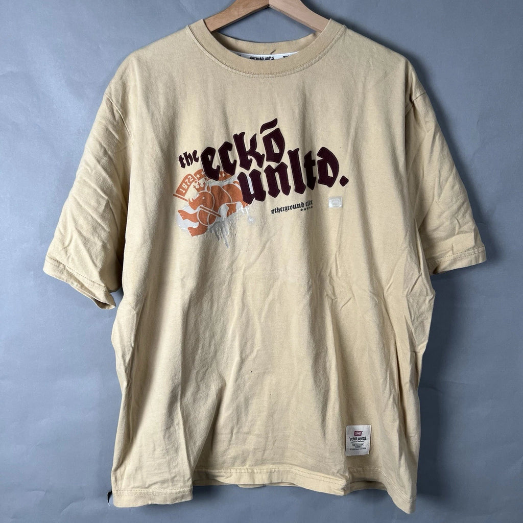 Y2K Ecko Unltd Men's Yellow Rhino Graphic Logo T-shirt