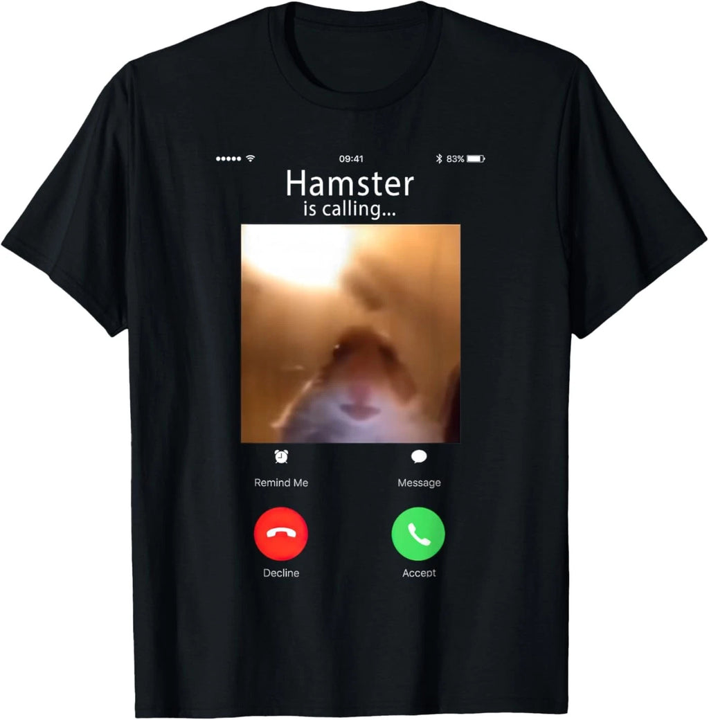 dank Meme Hamster Staring Front Camera Hamster Calling T-Shirt