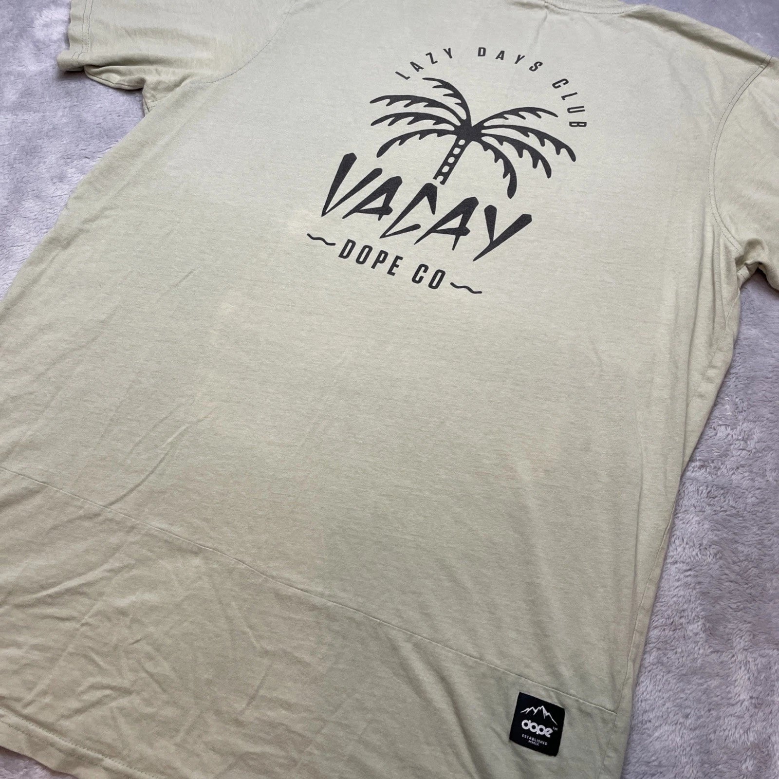 Dope Mens Lazy Days Club Vacay Tee T-Shirt Size L Pale Green Snowboard Ski