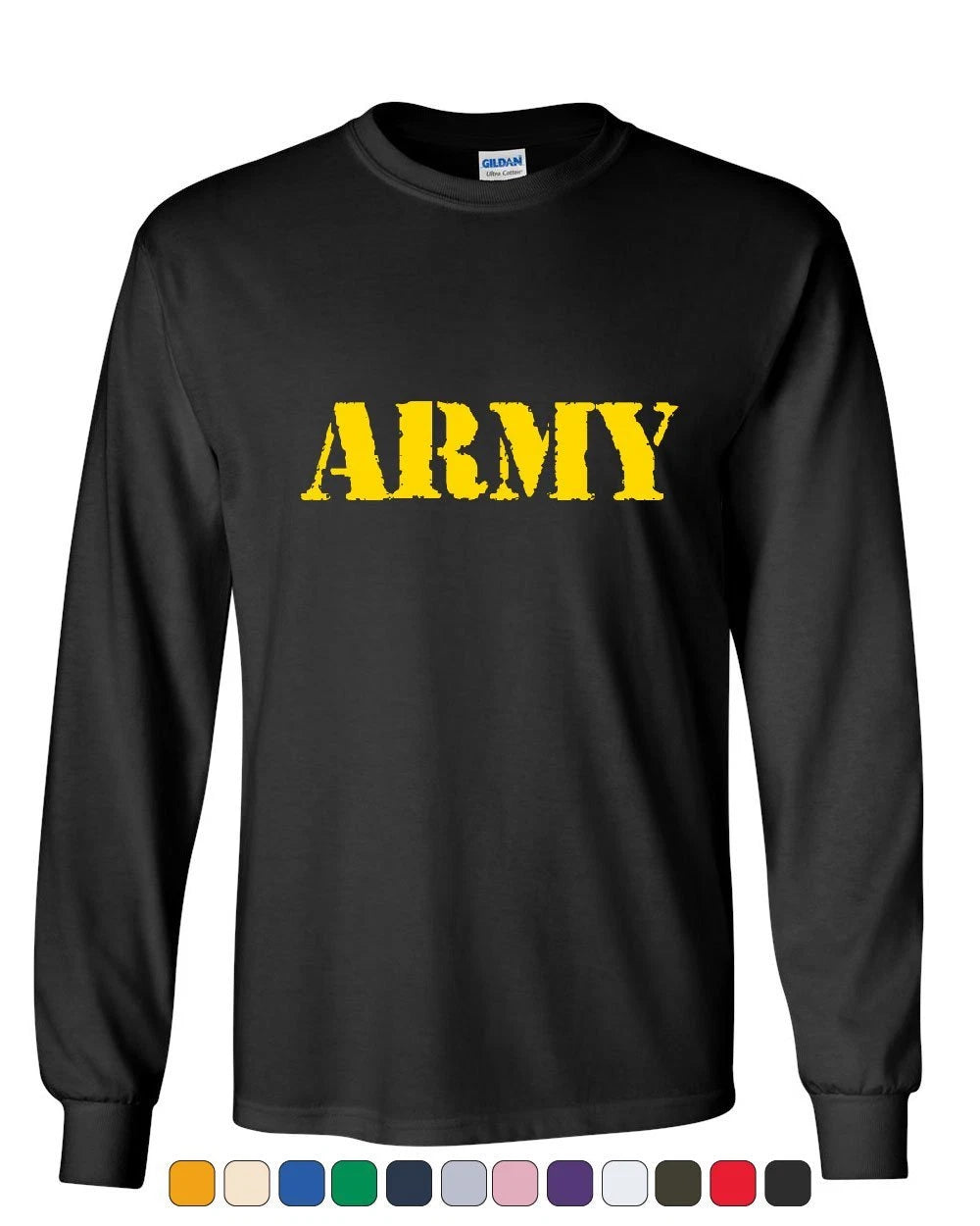 ARMY Long Sleeve T-Shirt Military Soldier POW MIA Patriotic Veteran's Day Tee
