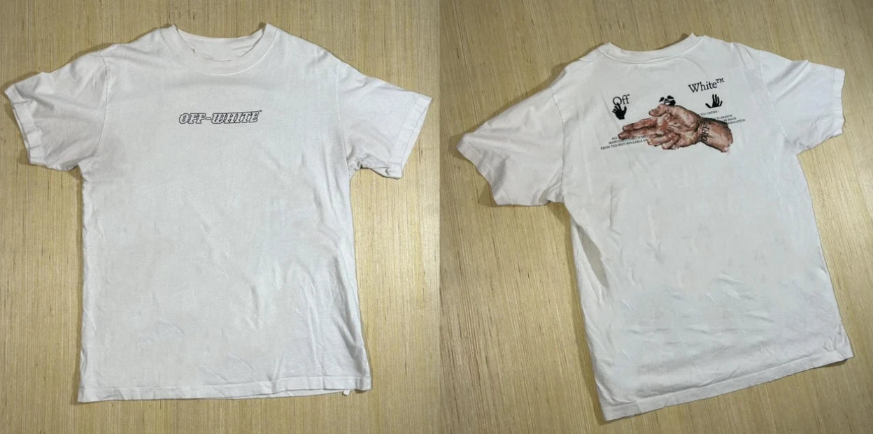 Off-White Pascal Hand Gun Tee Reprint White Graphic Streetwear T-Shirt S-5XL