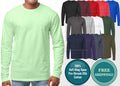 Mens Heavyweight Jersey Long Sleeve Tee 100% Soft PRE-SHRUNK USA Cotton T-Shirt