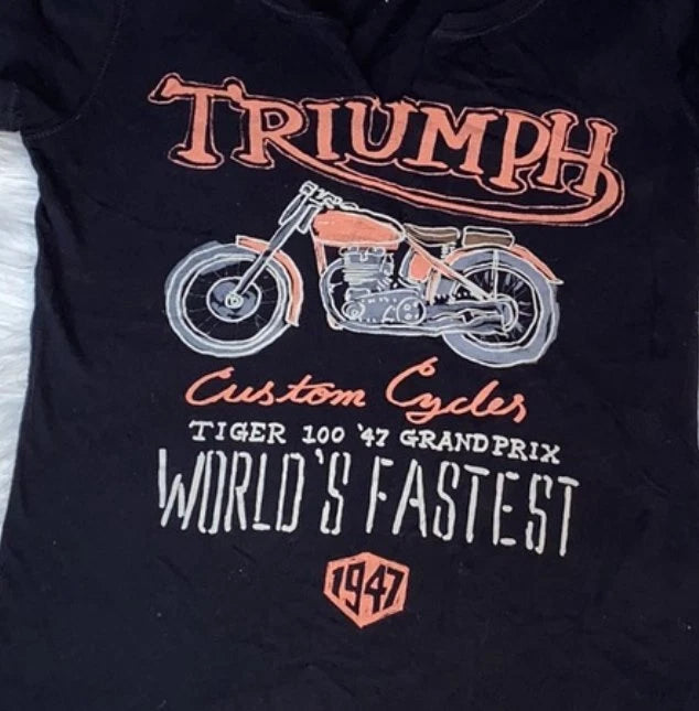 Triumph lucky brand motocycle tshirt