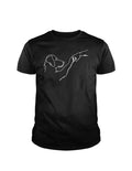 Minimal Dog Human Touch Line Art Aesthetic T-shirt