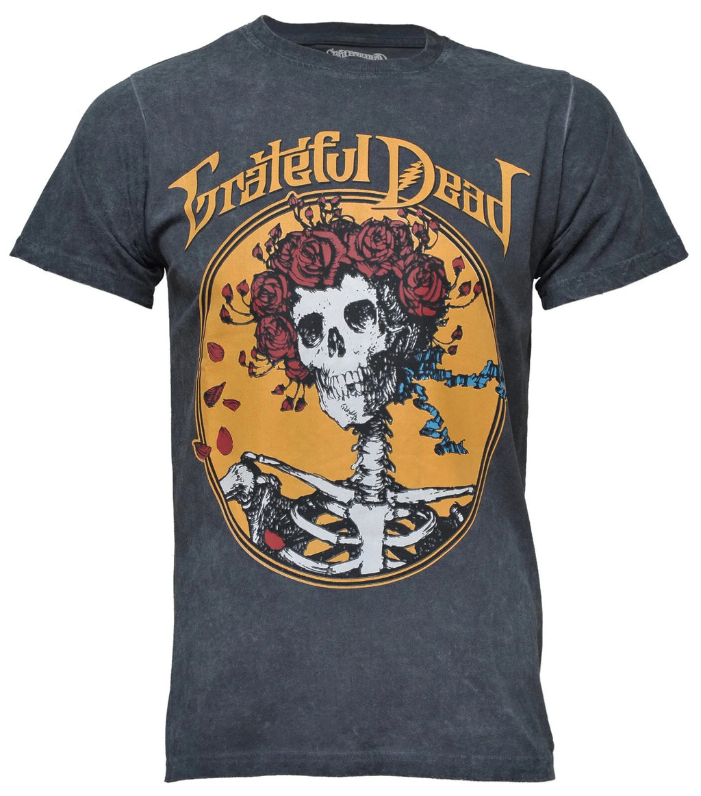 Official Grateful Dead T Shirt Bertha Best Of Vintage Style Dip Dye Grey New
