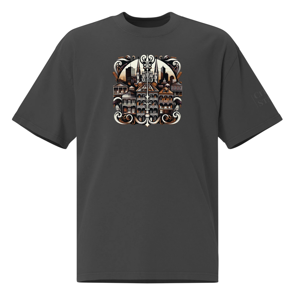 Oversized faded t-shirt (LOUISIANA)