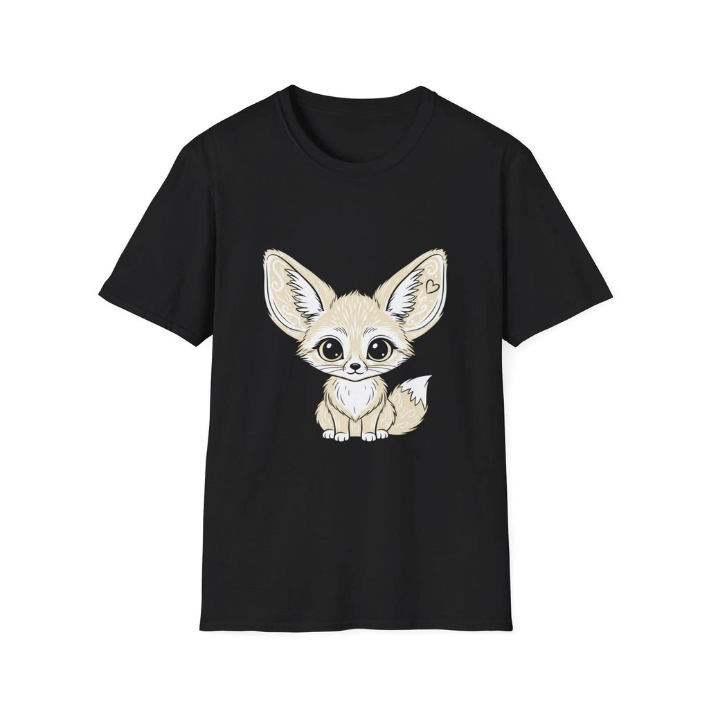 Fennec Fox Cute Cartoon Kawaii Black Tee Anime Graphic T-Shirt