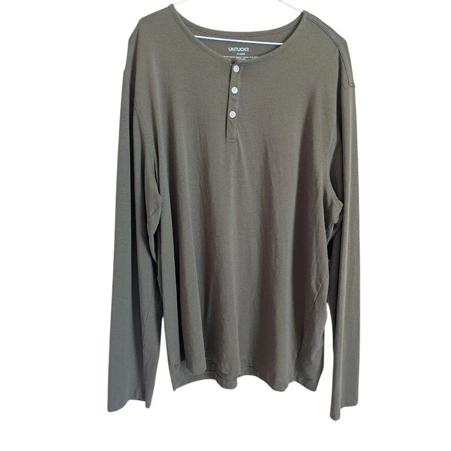 UNTUCKit Henley Shirt Men XL Minimalist Earthcore Casual Staple Comfy Gorpcore