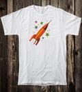 Retro Novelty Tee T Shirt Vintage Mid Century Art Atomic Rocket Ship #4