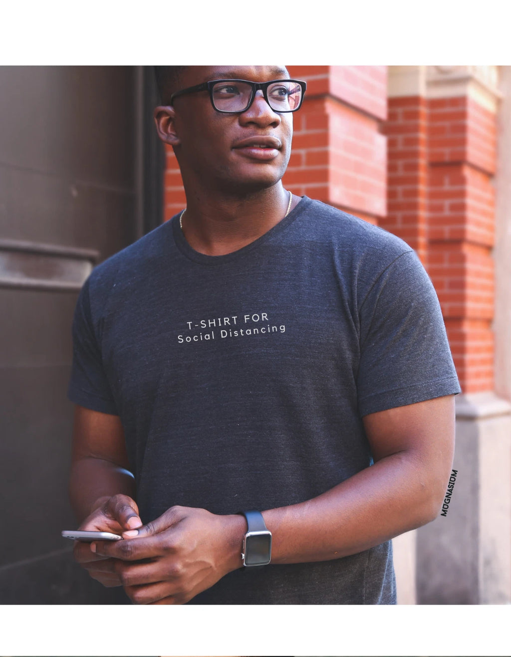 Men's T-shirt (Blue) Tshirt For Social Distancing