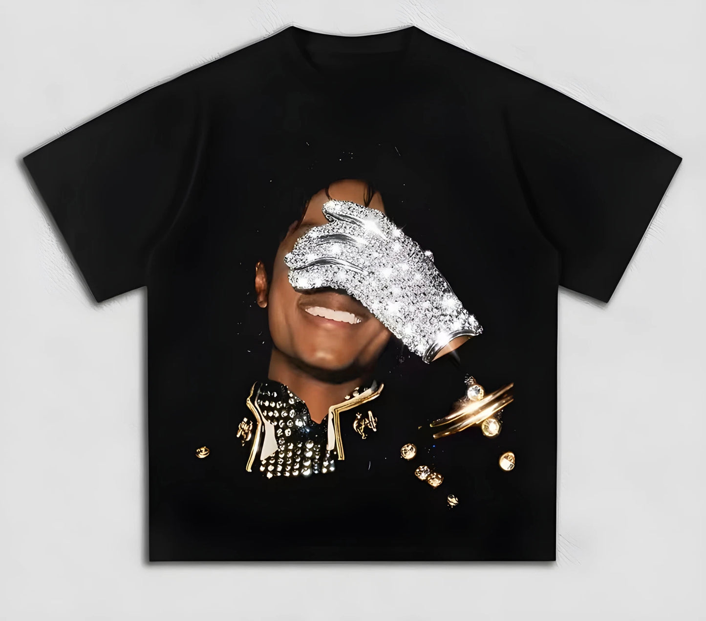 Michael Jackson Trendy T-Shirt Hip Hop Style, MJ Glove Graphic Tee, Pop Music