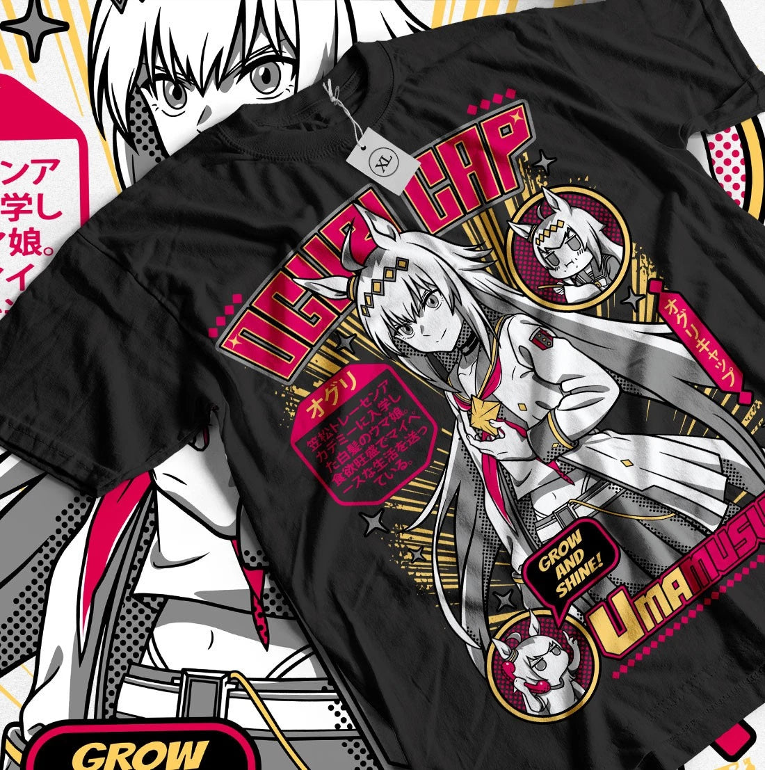 Oguri T-Shirt Cap Uma Musume Pretty Derby Uma Musume Kawaii Gift Shirt All Size