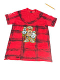 Dying breed bleach effect, red shirt, size small through 3 XL