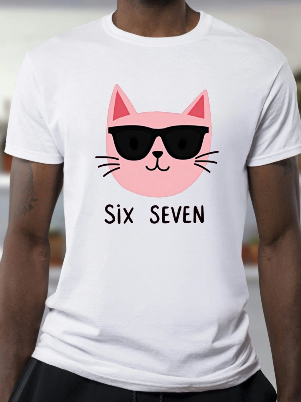 Funny Trendy Meme T-Shirt "67 six seven cat" Unisex