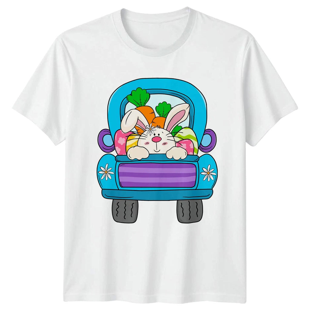 Cute Rabbit Driving Truck Full T-Shirt Easter Holiday Easter Gift