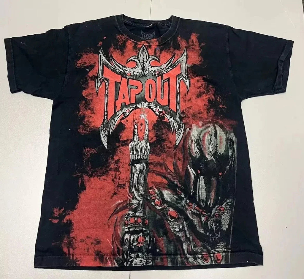 Tapout Spartan Helmet Graphic T-Shirt Cotton Vintage Y2K MMA Grunge