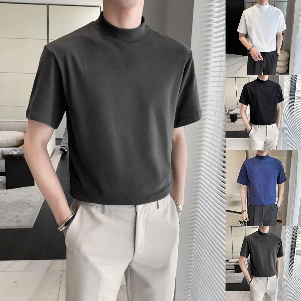 Comfortable and Stylish Mens Short Sleeve Pullover with Neckline Detail