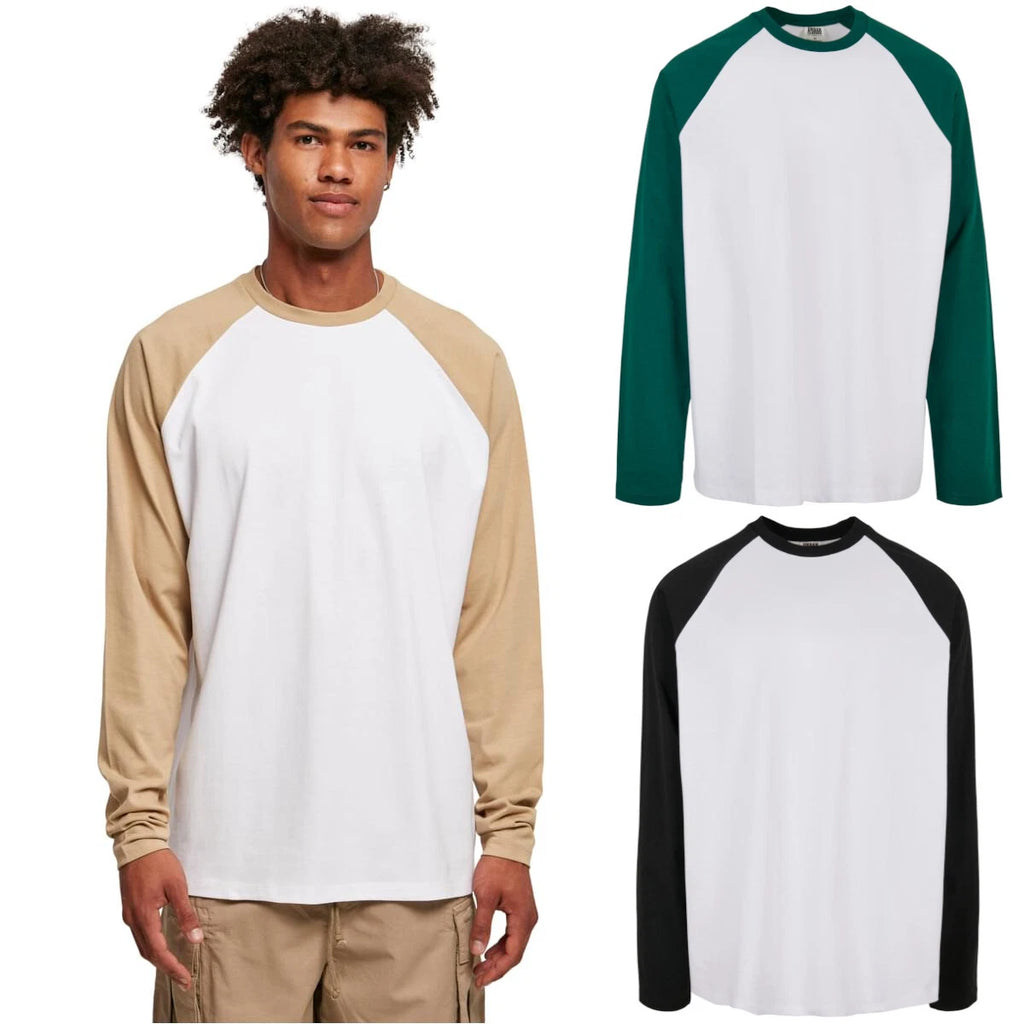 Urban Classics Organic Oversized Raglan Longsleeve Pullover Shirt 2Tone