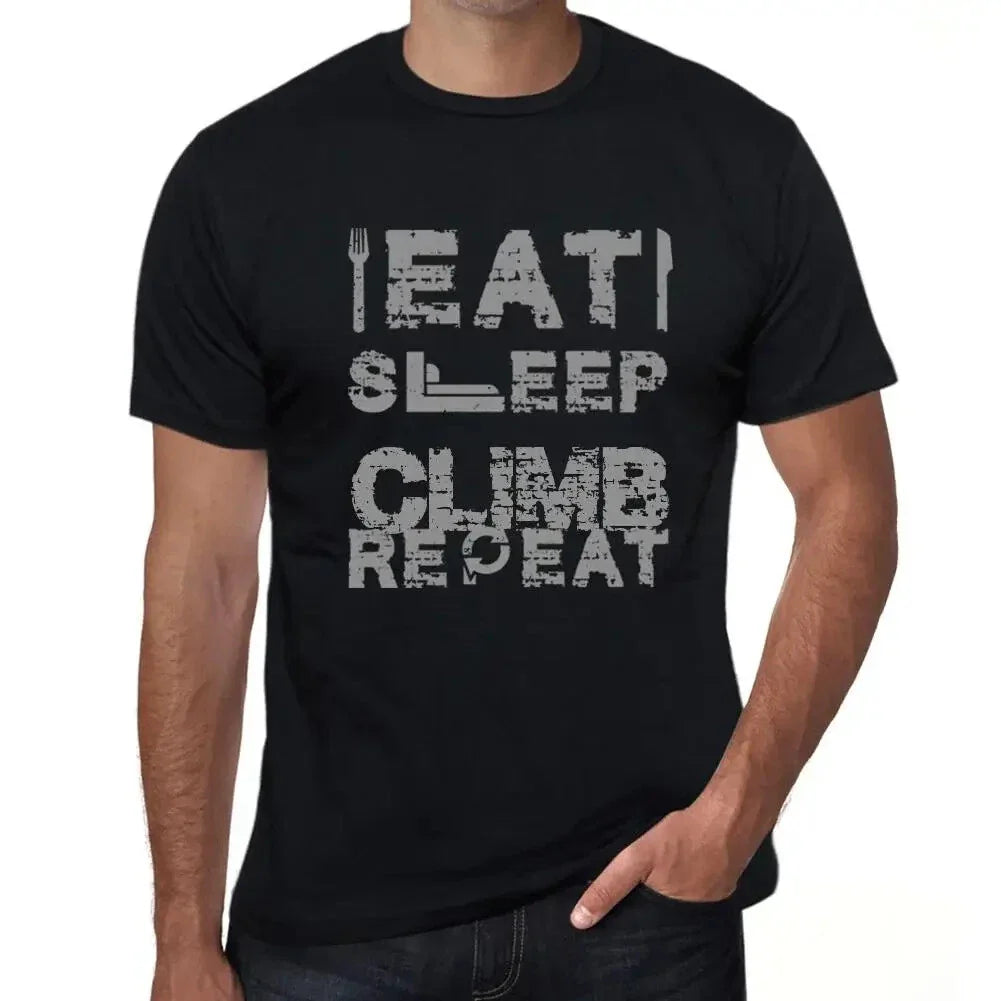 Men's Graphic T-Shirt Food Sleep Climbing Repeat - Eat Sleep Climb