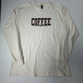 New Gildan Heavy Cotton T-shirt Unisex XL Ivory Coffee Weather Long Sleeve