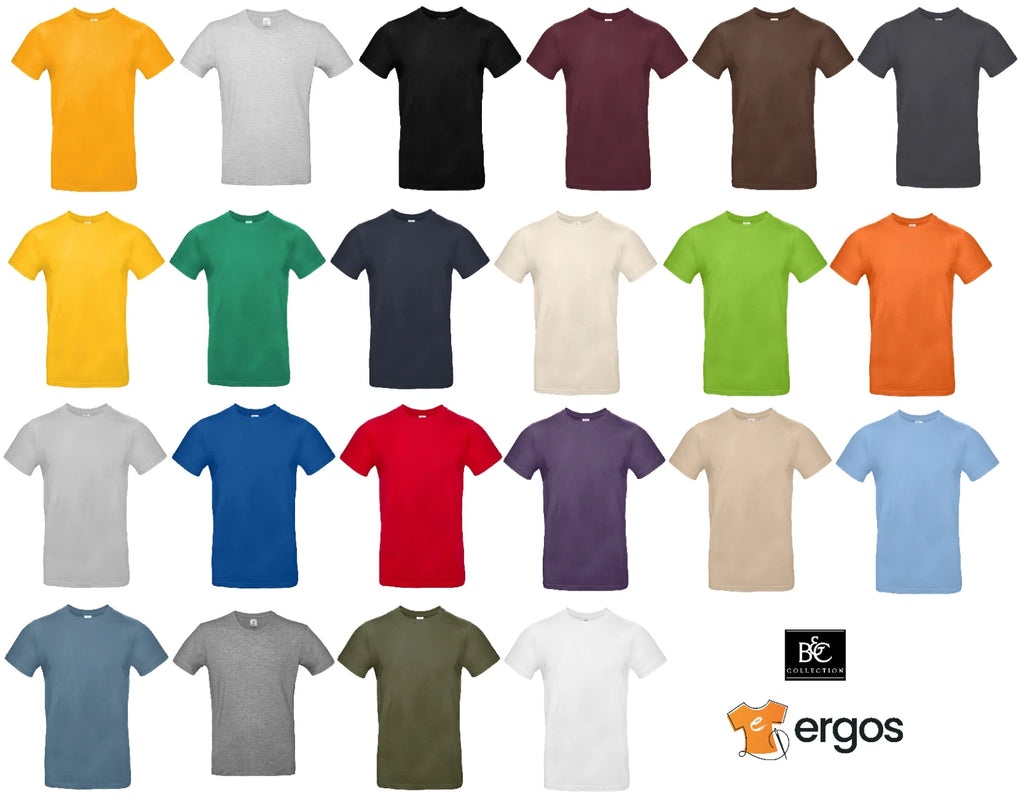 B&C Men's 100% Cotton Crew Neck T-Shirt Short Sleeve Man BCTU03T