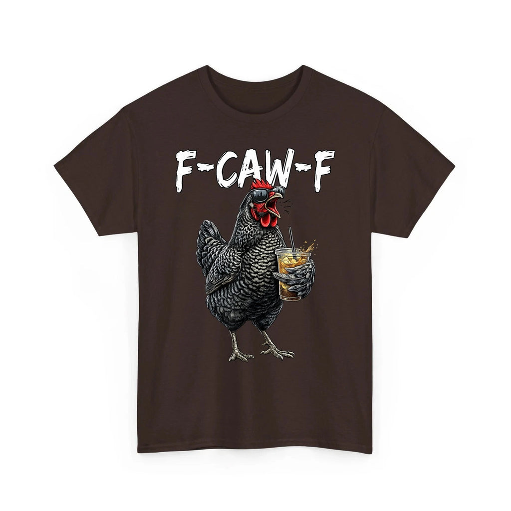 Vintage Rooster F Caw F Coffee Drinker Sarcastic Humor Rooster Meme T-Shirt