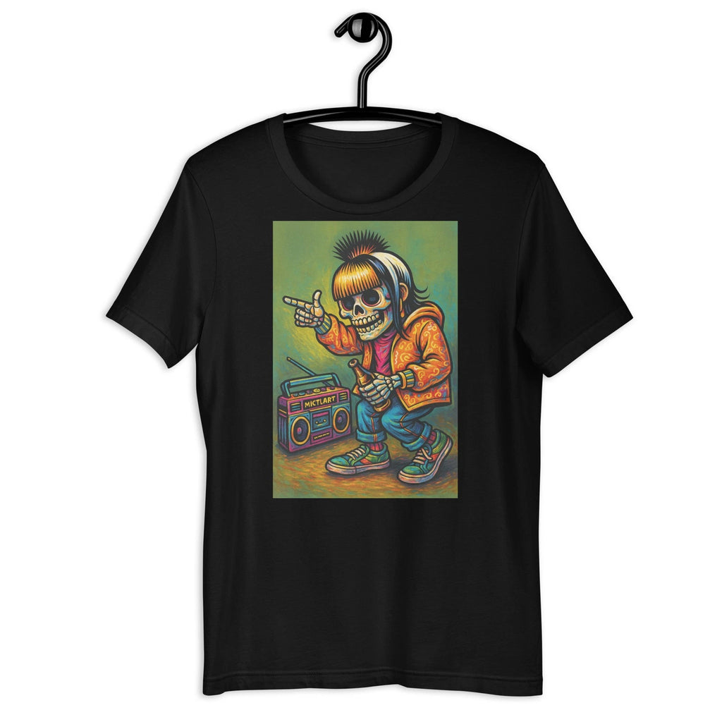 Chicano Skeleton Boombox Street Art Skull Retro Hip Hop Style