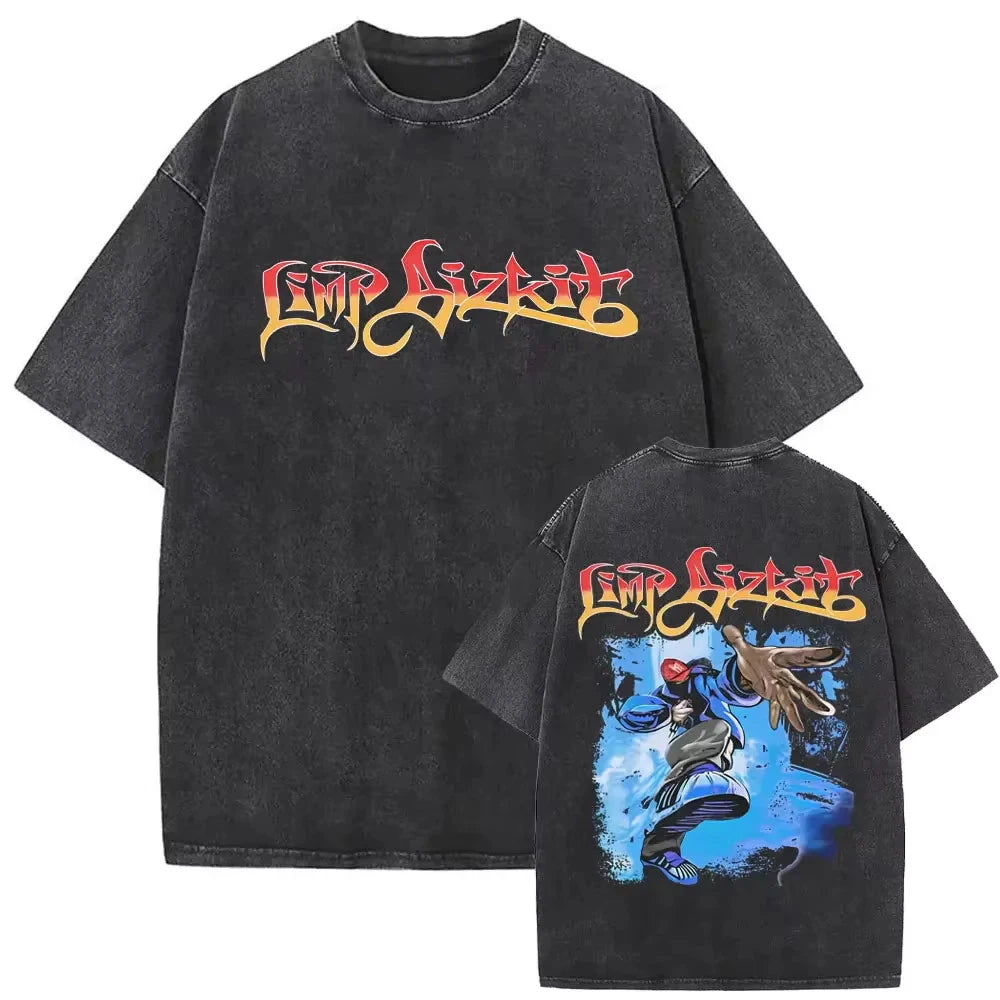 Limp Bizkit Style Graphic T Shirt Nu Metal Vintage Cotton Grunge Band Tee S-3XL