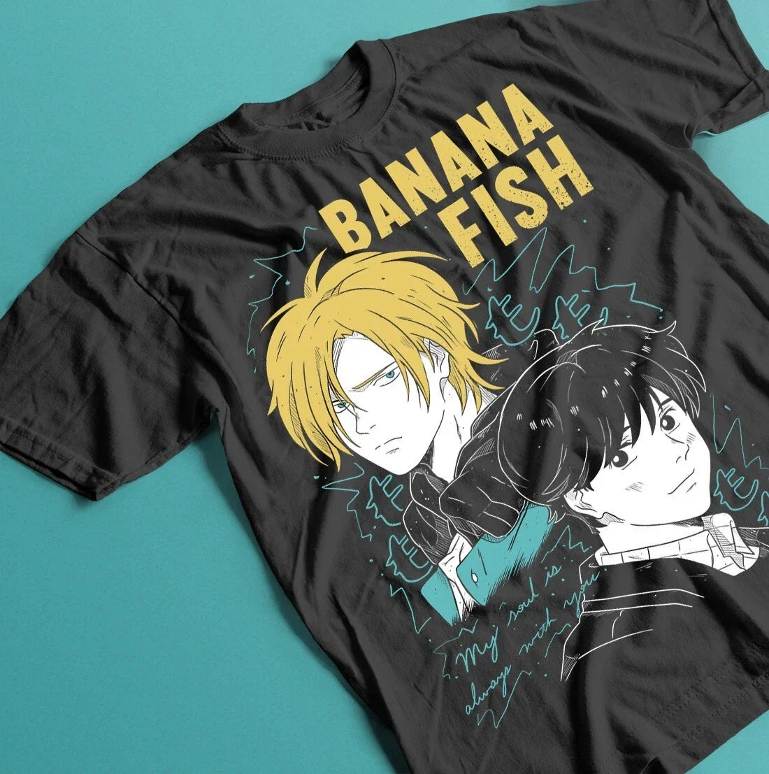 Anime Banana Fish Tee Ash Lynx Eiji Card Kawaii Manga Tee (1)