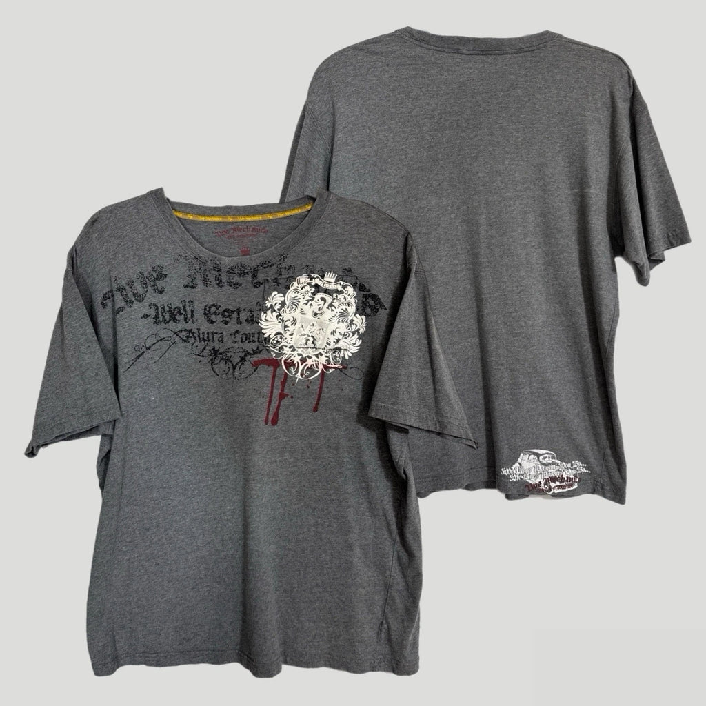 Live Mechanics Graphic T-Shirt 2XL Gray Two-Sided Streetwear