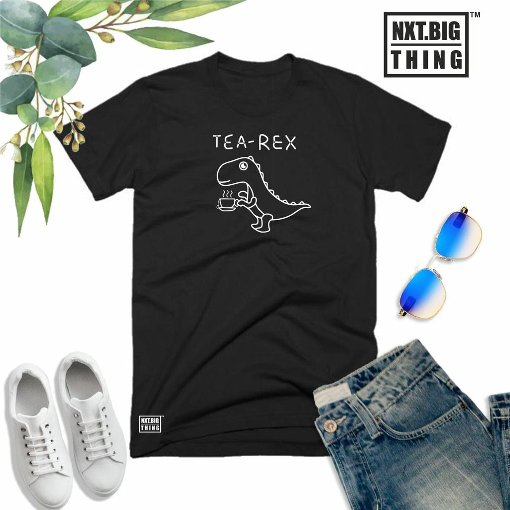 Tea Rex T Shirt Cute Dinosaur Jurassic Morning Coffee Brew Fun Xmas Gift Men Top