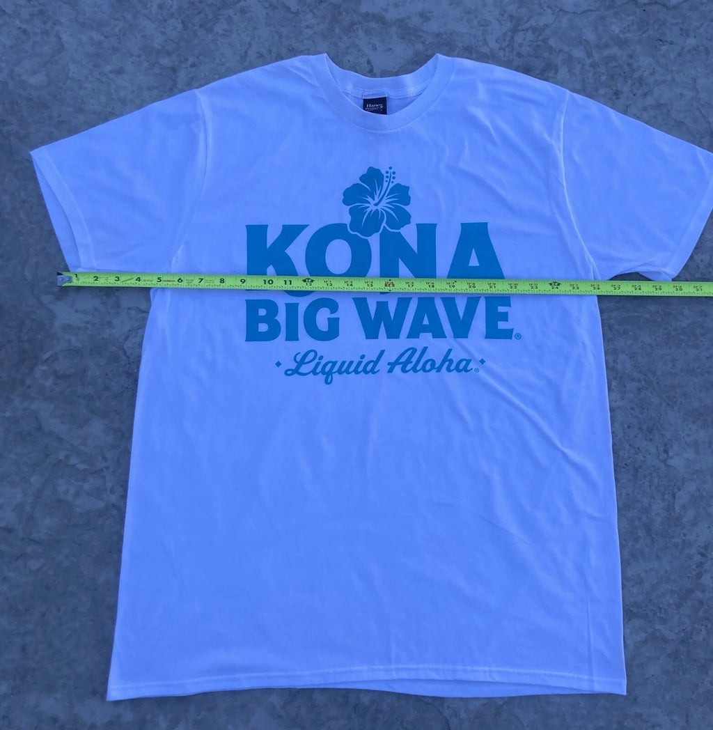 🌟 White Kona Brewing Big Wave Liquid Aloha Beer T Shirt XL Men’s Extra Large