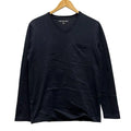 nano universe V Neck Long Sleeve Cotton Shirt Black M Men's Used