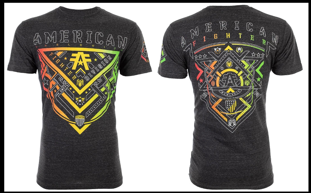 AMERICAN FIGHTER Heather Black ALBERTA Athletic Graphic T-shirt NWT
