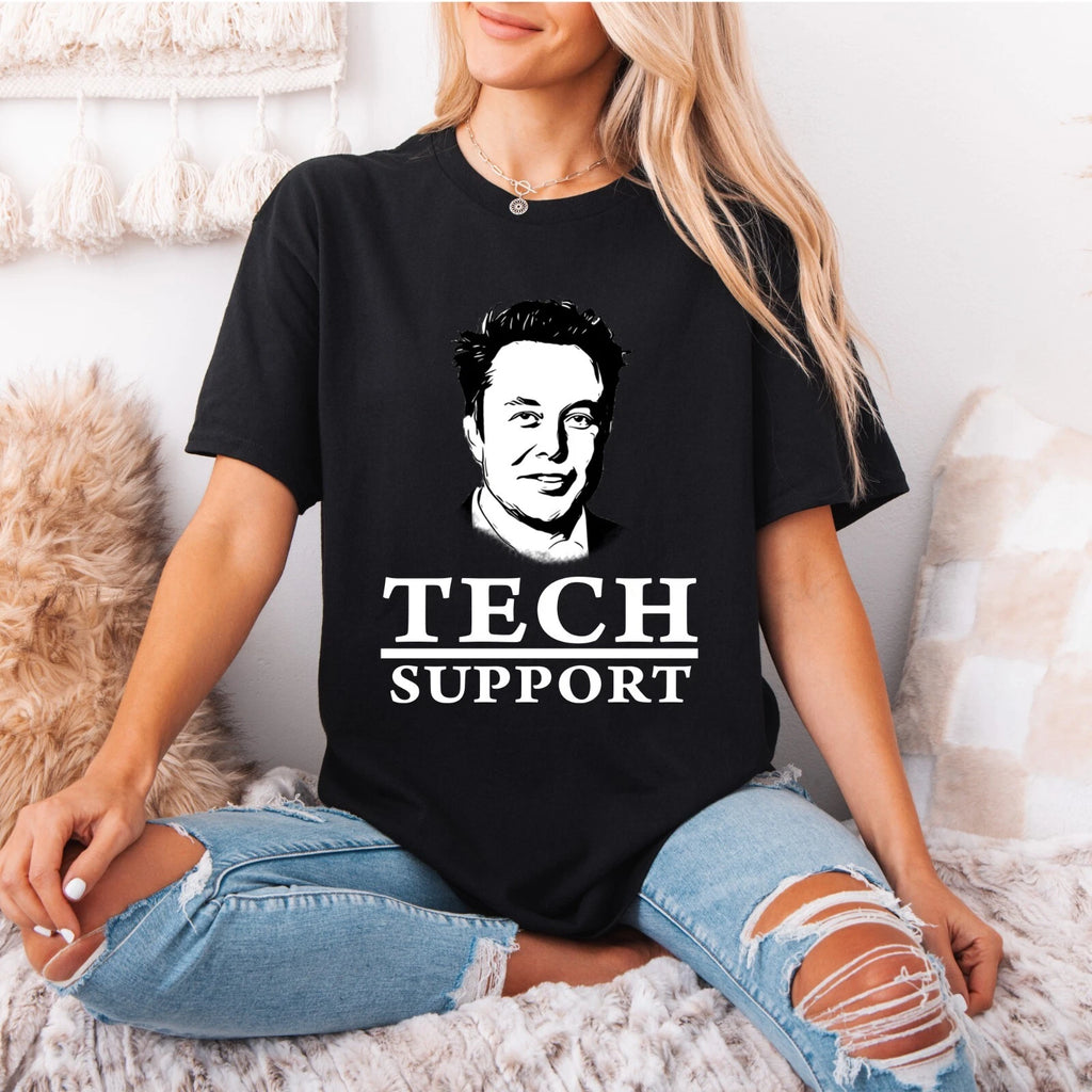 Afteprints Tech Support  Funny Quote T-shirts For Men Women Printed T-Shirt