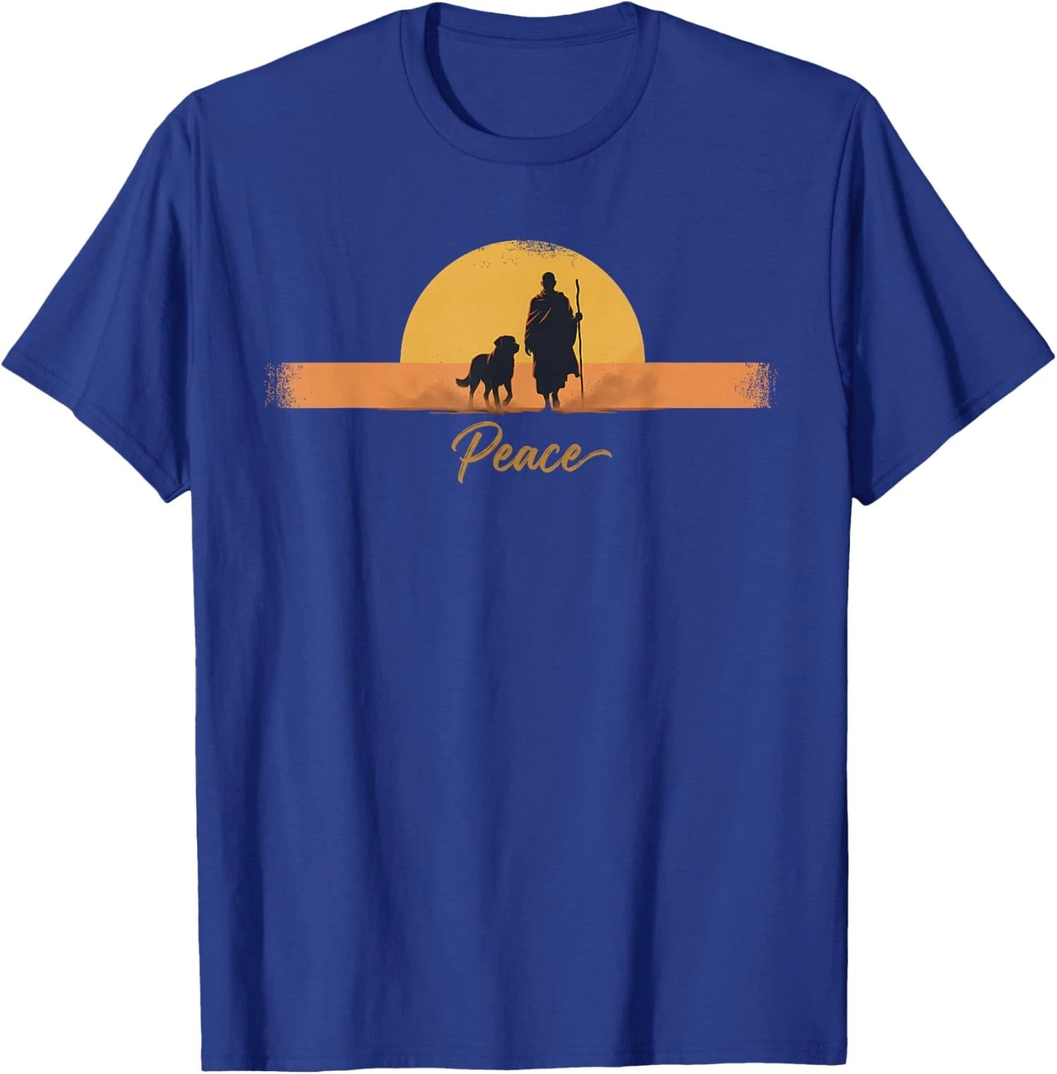 Peace Minimalist Art Walk for Peace Monks Aloka Dog Unisex T-Shirt