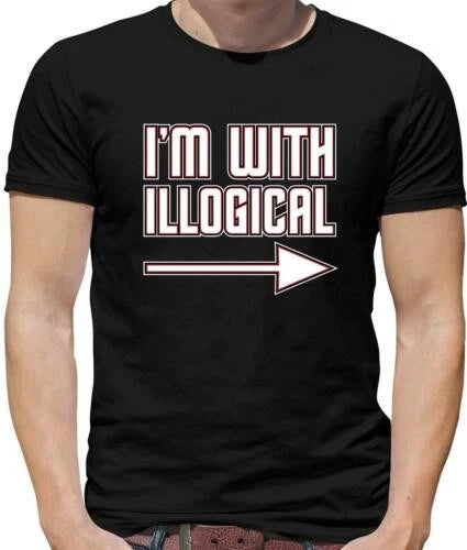 I'm With Illogical Mens T-Shirt - Spok - Spoof - Meme - Banter - Funny - Gift
