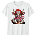 Coffee Addict Cow T-Shirt, Cute Cartoon Animal Pun Tee