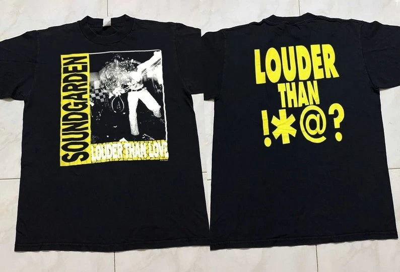 Soundgarden Louder Than Love 1989 T-Shirt, 80-90s Soundgarden Rock Band Tour Con