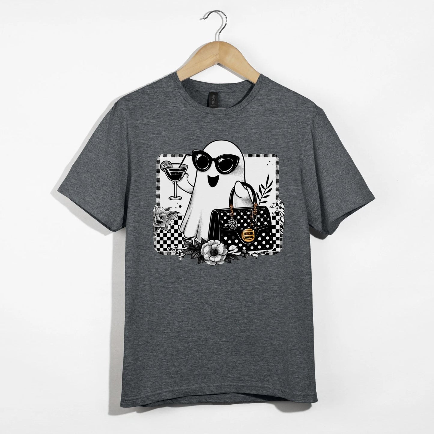 Bougie Ghost Shirt, Glam Halloween Tee, Spooky Girl Aesthetic Fashion T-Shirt