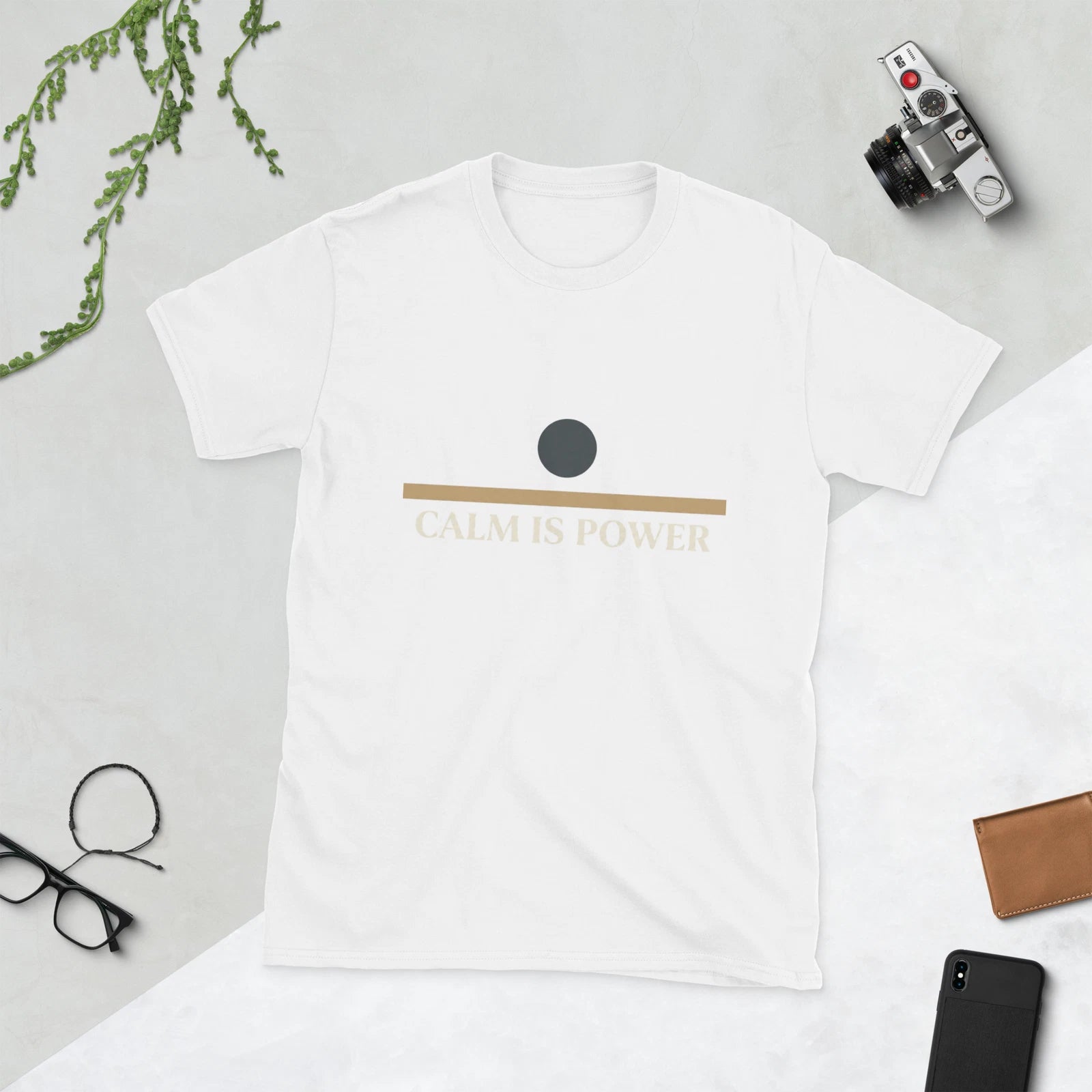 Calm Is Power Unisex T Shirt Minimalist Motivation Mindfulness Quote Tee