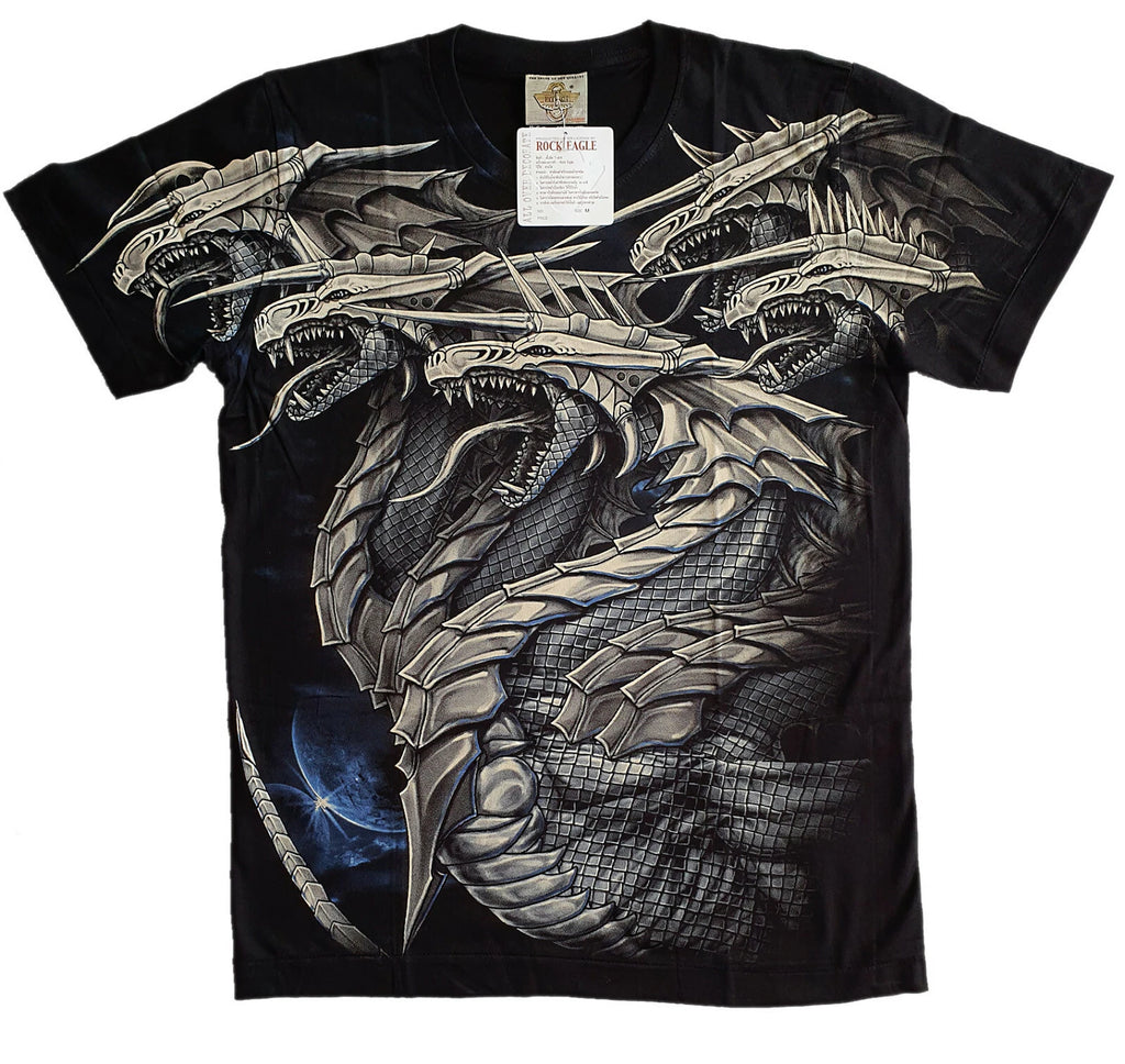 DRAGON HEADS FIVE DRAGONS SMAUG WORLD T SHIRT M L XL 2XL 3XL OVERSIZED BIG SIZE