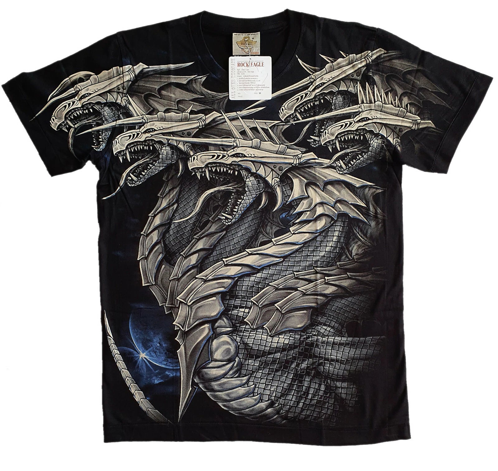 DRAGON HEADS FIVE DRAGONS SMAUG WORLD T SHIRT M L XL 2XL 3XL OVERSIZED BIG SIZE