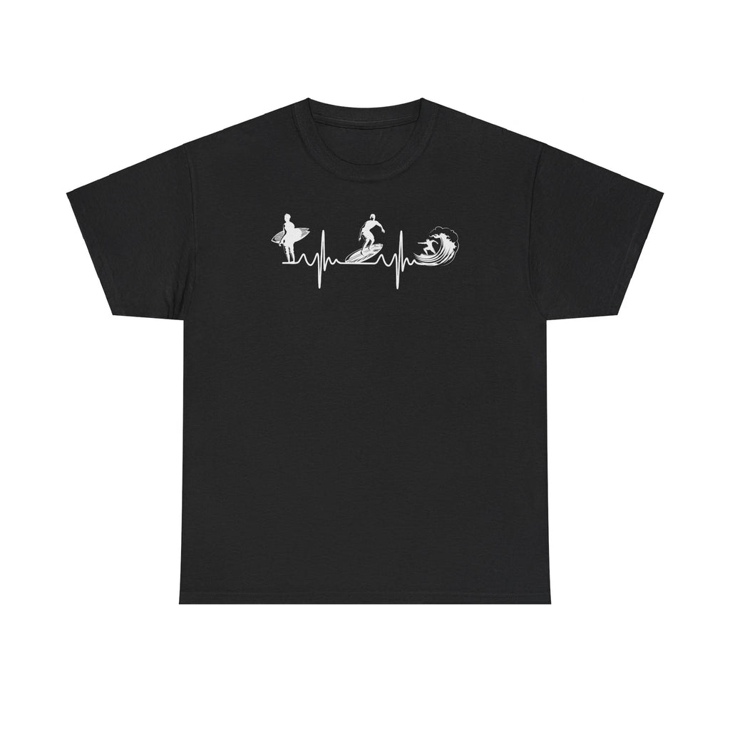 Surfing Heartbeat T-Shirt | Surf Wave Graphic Tee | Ocean Lover | S-5XL