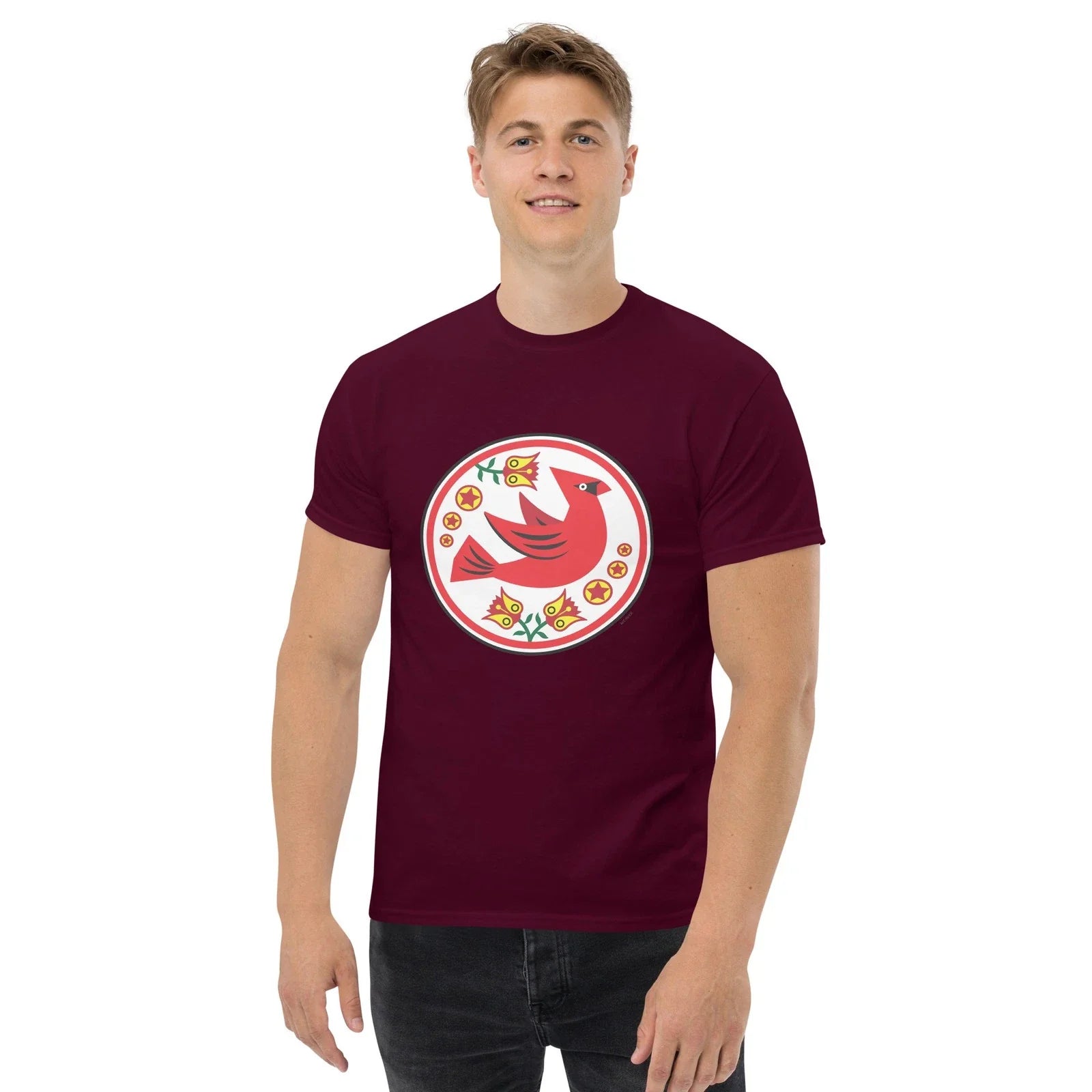 Cardinal Pennsylvania Dutch Hex Sign Distelfink Unisex Classic T-Shirt