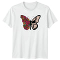 Butterfly Skull Roses Tattoo Art T-Shirt Butterfly Skull Gothic Art Birthday