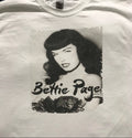 Bettie Page retro vintage pinup goth punk white Size XL unisex T-shirt
