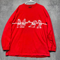 Evisu Ranch Y2k Shirt Mens Red Graphic Print Tug of War Everyday Wear Outdoor