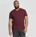 Goodfellow & Co Men's XXL Tall T-Shirt Burgundy Pomegranate V-Neck Short Sleeve