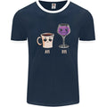Coffee am Wine pm Funny Alcohol Prosecco Mens Ringer T-Shirt FotL